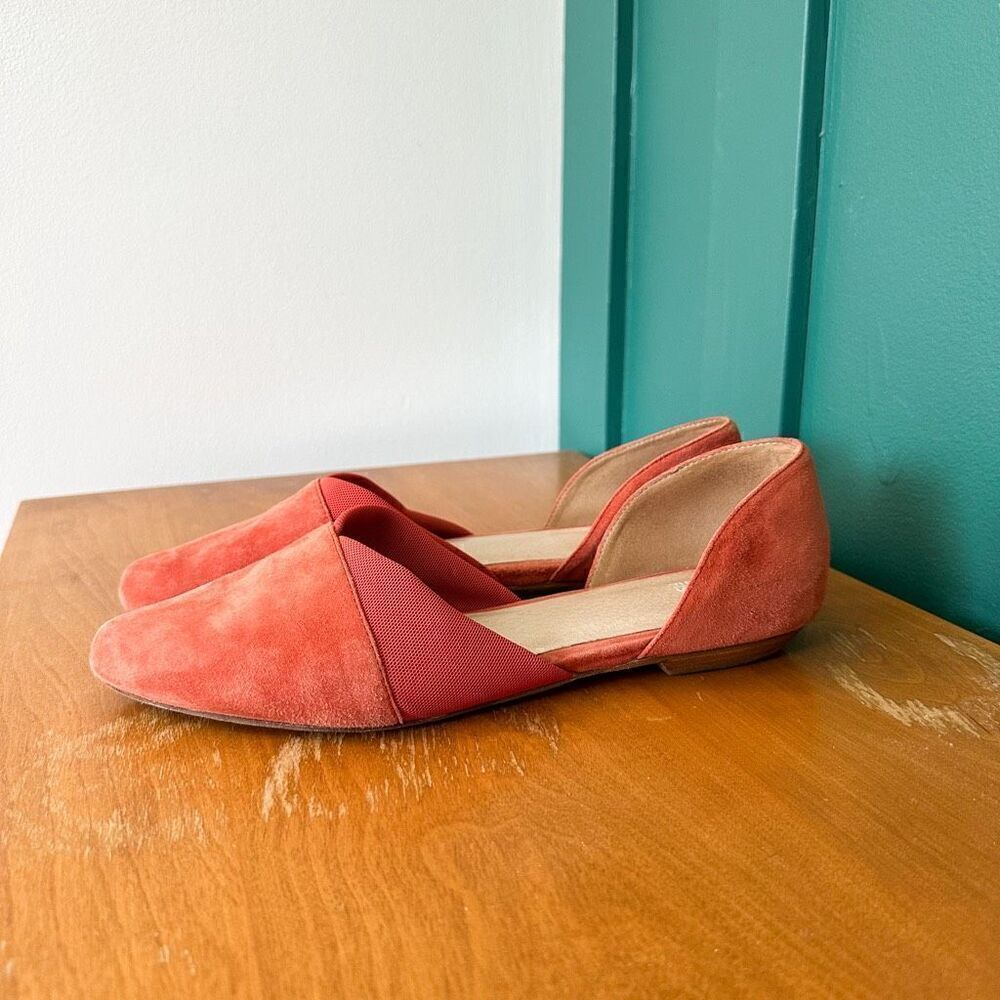 Eileen Fisher Women’s Asha-su Terracotta Spice Mesh and Plush Suede Almond Toe F